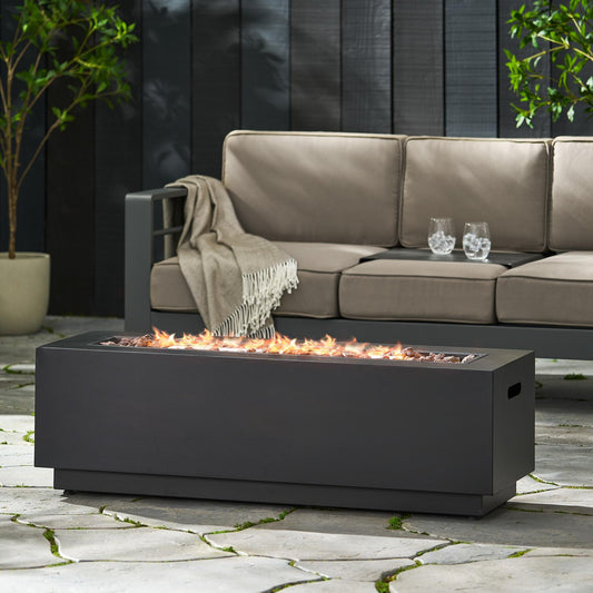 RECTANGULAR IRON FIRE PIT - 50000BTU (Tank cover not included)