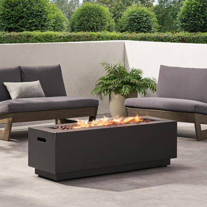 RECTANGULAR IRON FIRE PIT - 50000BTU (Tank cover not included)