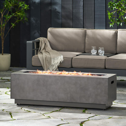 RECTANGULAR IRON FIRE PIT - 50000BTU (Tank cover not included)