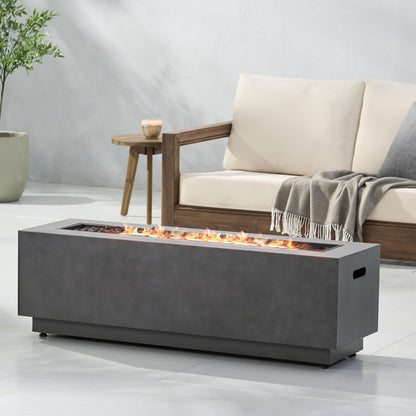 RECTANGULAR IRON FIRE PIT - 50000BTU (Tank cover not included)