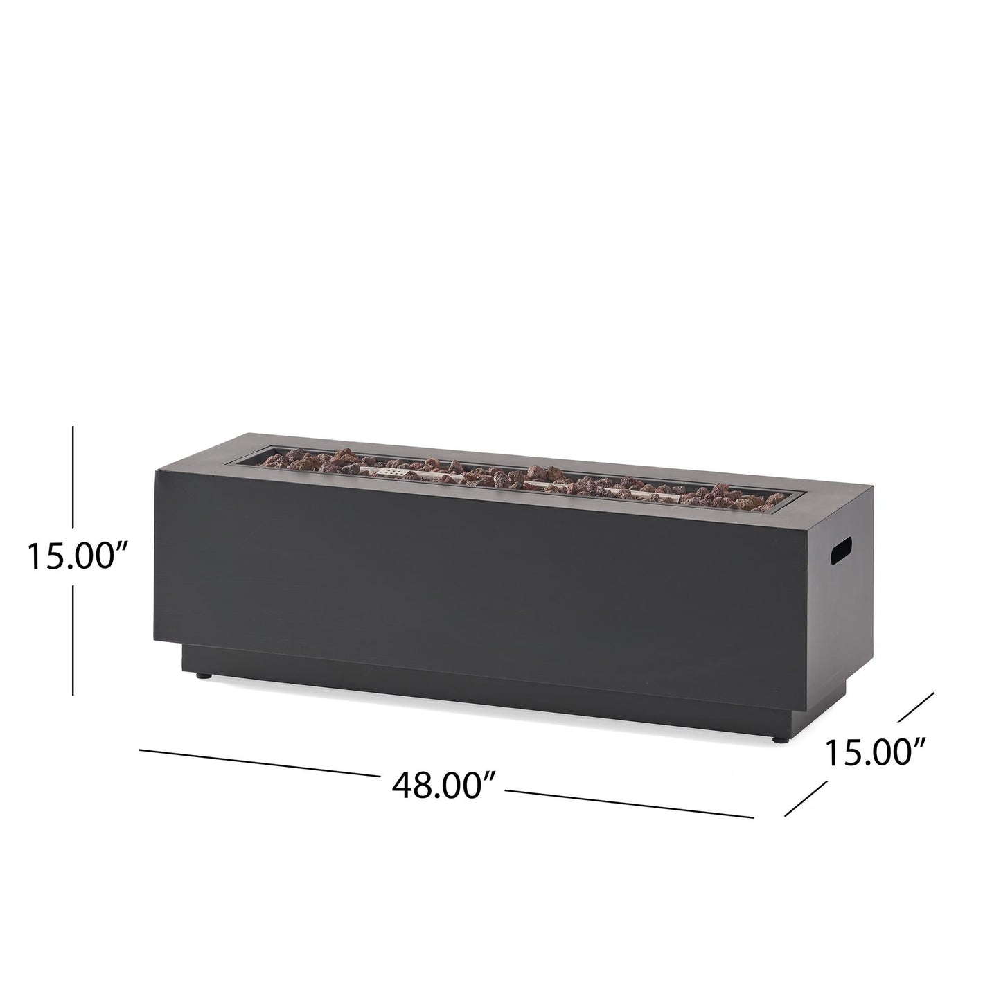 RECTANGULAR IRON FIRE PIT - 50000BTU (Tank cover not included)