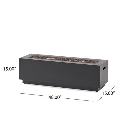 RECTANGULAR IRON FIRE PIT - 50000BTU (Tank cover not included)