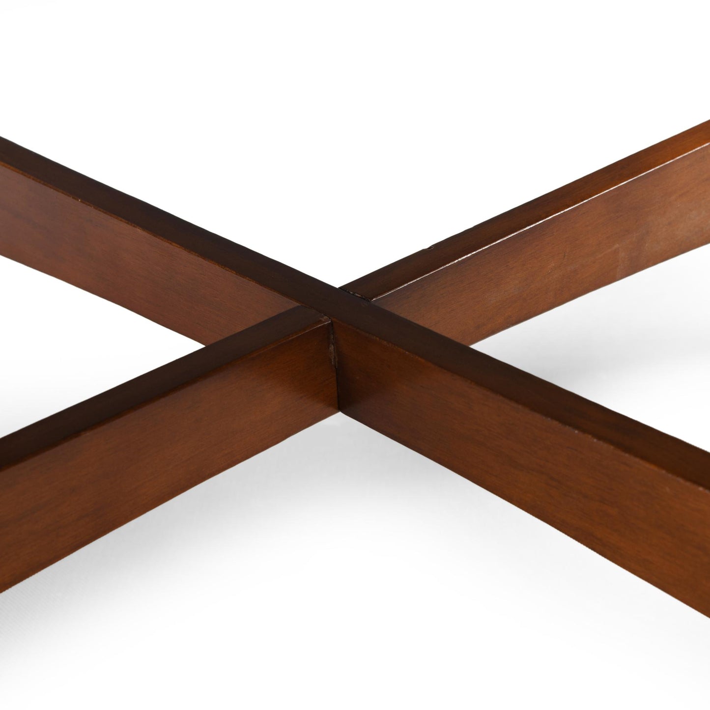 ROUND COFFEE TABLE WITH X-CROSS BASE