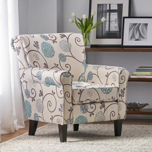 Roseville Fabric Floral Club Chair