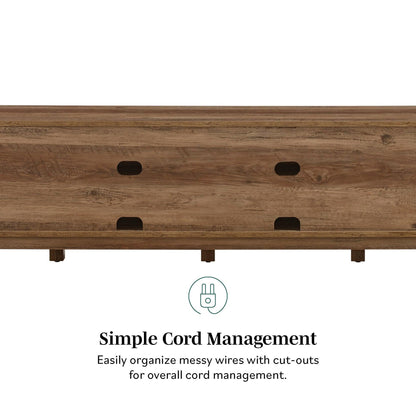 Rustic Barndoor Open-Storage TV Stand for TVs up to 80 inches – Rustic Oak