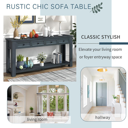 Console Table/Sofa Table with Storage Drawers and Bottom Shelf for Entryway, Hallway and Living Room (Navy)