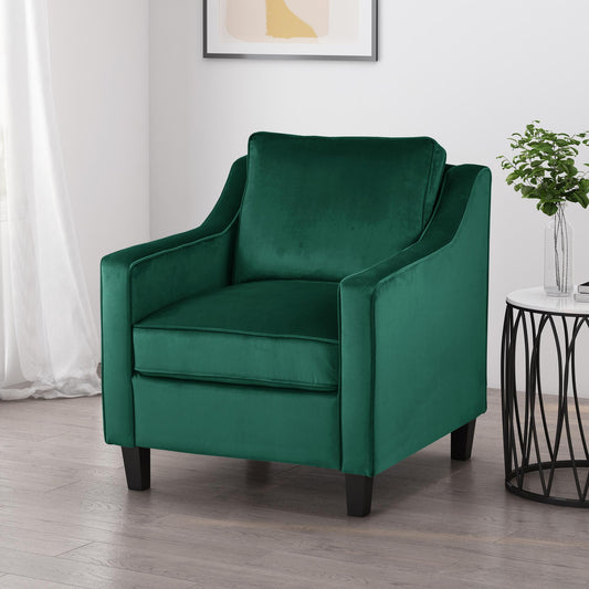 Velvet Club Chair, Green