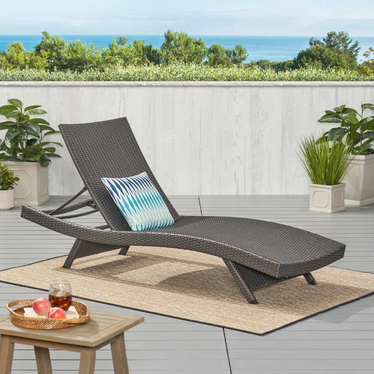Water Resistant Cushions Salem Outdoor Wicker Adjustable Chaise Lounge